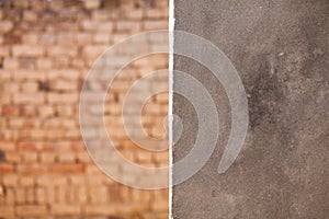 A cemented wall and a brick wall background