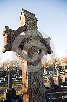 Cemetaries in graveyard against sky