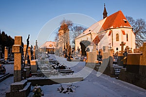 Cemetary and church in Krtenov village