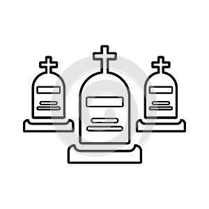 Cemeteries, graveyard, mausoleum line icon. Outline vector photo