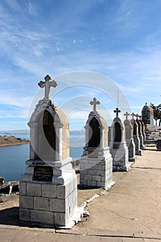 Cemetery above Copacabana on Titicaca lake