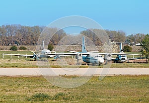 Cemetery aircraft near the runway