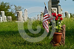 Cemetery and American Flag