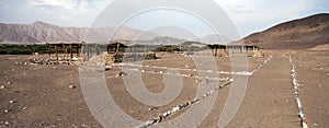 Cemetery of Chauchilla at Nazca or Nasca area in Peru photo