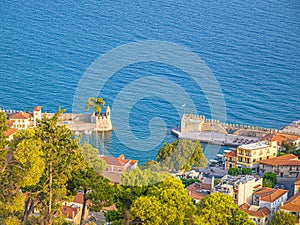 Cemetery the city of Nafpaktos. Gulf of Corinth, Greece.