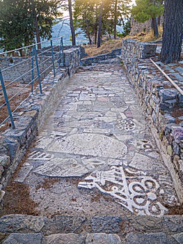 Cemetery the city of Nafpaktos. Gulf of Corinth, Greece.