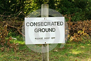 Cemetery Consecrated ground sign