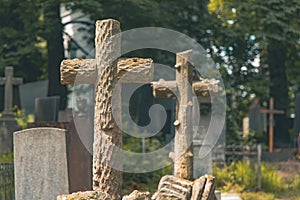 Cemetery cross outdoor scenic view grave yard