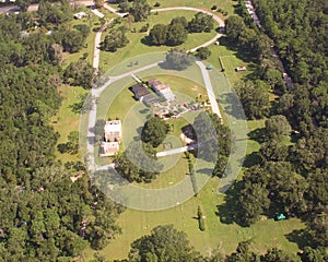 Cemetery in DeLand, FL aerial view.