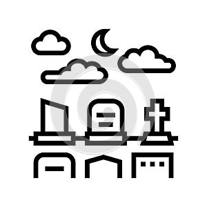 cemetery goth subculture line icon vector illustration photo