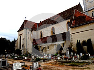 Cemetery inside Bartolomeu (BartholomÃÂ¤,Bartholomew) fortified church, Saxon, Romania