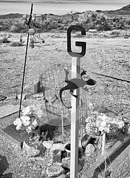 Cemetery marker, Chloride, Arizona, infrared