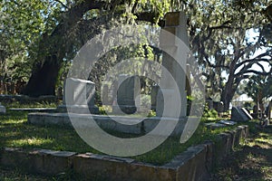 The cemetery memorials are a reminder of friends and family