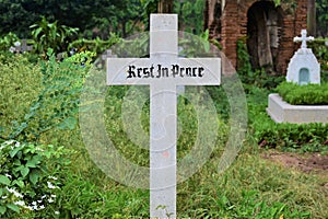 Cemetery monuments at Bhawanipur Cemetery at Kolkata, India