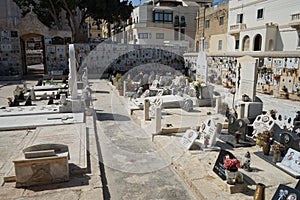 Cemetery near Parish Church of Mellieha. Mellieha, Malta