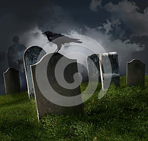 Cemetery with old gravestones