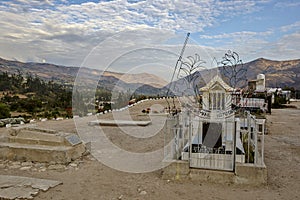 Cemetery in a mountainous area photo