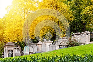 Cemetery in Paris in autumn