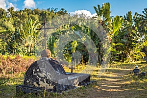 The cemetery of past pirates at St. Mary Island, Madagscar