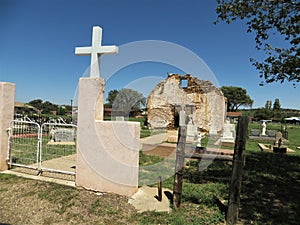 Cemetery and ruins of old chapel, Santa Rosa, New Mexico