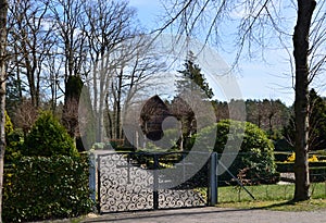 Cemetery in Spring in the Village Borg at the River Warnau, Lower Saxony