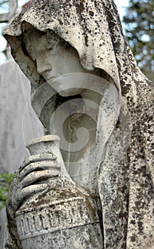 Cemetery statue of a woman