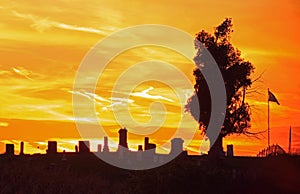 Cemetery At Sunset