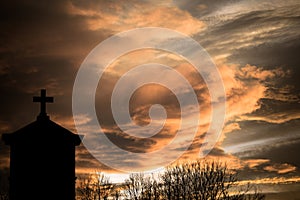 Cemetery sunset.