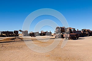 Cemetery trains Uyuni, Bolivia