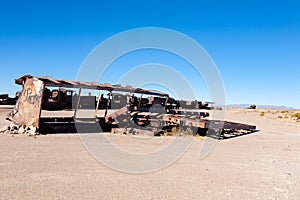 Cemetery trains Uyuni, Bolivia