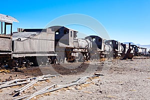 Cemetery trains Uyuni, Bolivia