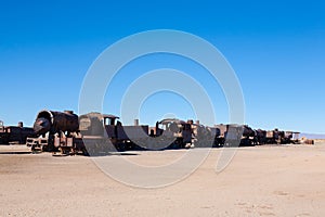 Cemetery trains Uyuni, Bolivia