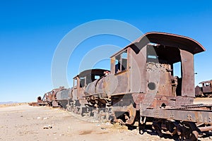 Cemetery trains Uyuni, Bolivia