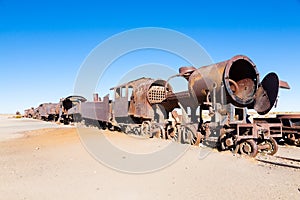 Cemetery trains Uyuni, Bolivia