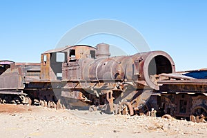 Cemetery trains Uyuni, Bolivia