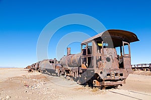 Cemetery trains Uyuni, Bolivia