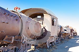 Cemetery trains Uyuni, Bolivia