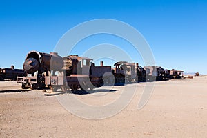 Cemetery trains Uyuni, Bolivia