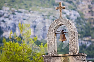 Cemetery of village Selca on the island of Hvar in Croatia