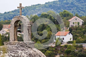 Cemetery of village Selca on the island of Hvar in Croatia