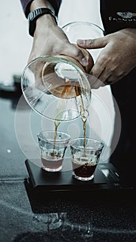 Cemex proccess with bold coffee photo