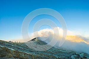 Cemoro Lawang; small village in morning mist. Which situated on the edge of massive north-east of Mount Bromo, East Java, Indonesi