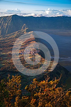 Cemoro Lawang Village at the Edge of Massive Volcanic Crater