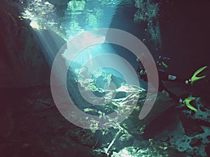 Cenote diver photo