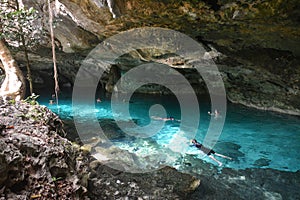 Cenote Dos Ojos in Yucatan peninsula, Mexico.