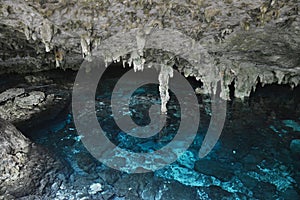 Cenote Dos Ojos in Yucatan peninsula, Mexico. photo