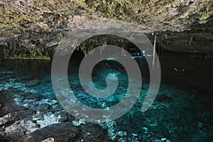 Cenote Dos Ojos in Yucatan peninsula, Mexico. photo