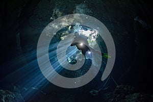 Cenotes cave diving in Mexico