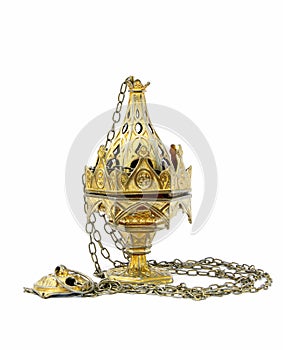 Censer hung on white background