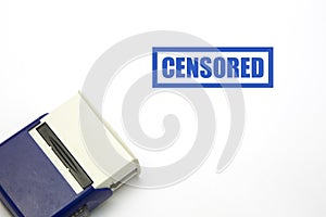 CENSORED blue rubber stamp photo